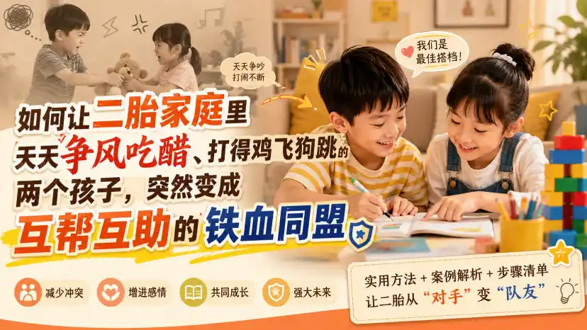 付费文章:如何让二胎家庭里天天争风吃醋、打得鸡飞狗跳的两个孩子,突然变成互帮互助的铁血同盟?-云网创