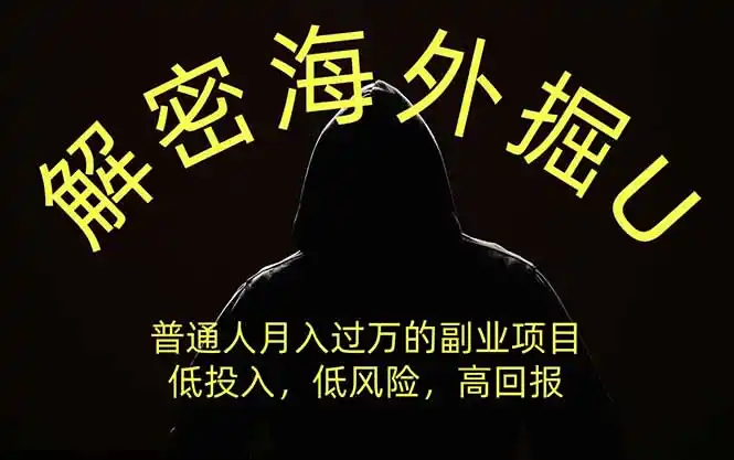 解密海外掘U,普通人月入过万的副业项目,低投入、低风险高回报,没有之一-云网创