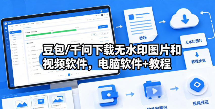 豆包/千问下载无水印图片和视频软件，电脑软件+教程-云网创