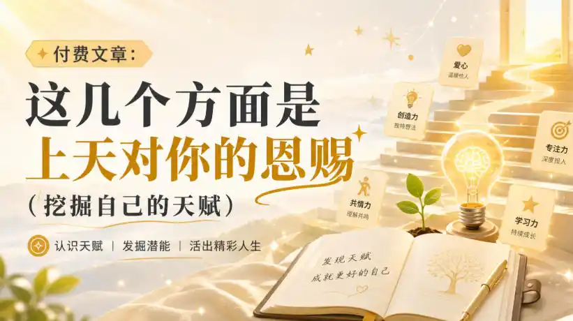 付费文章：这几个方面是上天对你的恩赐(挖掘自己的天赋)-云网创