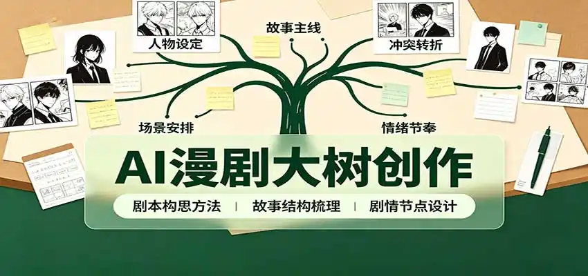 AI漫剧大树创作:剧本构思课程讲解,软件插件配置,配套工具资料完整梳理-云网创