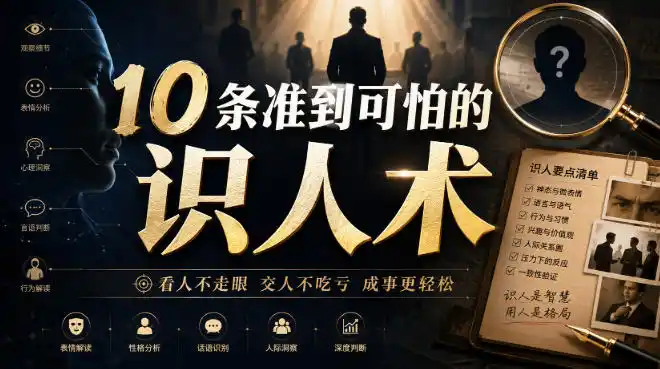 付费文章：10条准到可怕的识人术-云网创