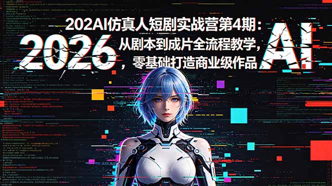 2026AI仿真人短剧实战营第4期：从剧本到成片全流程教学，零基础打造商业级作品-云网创