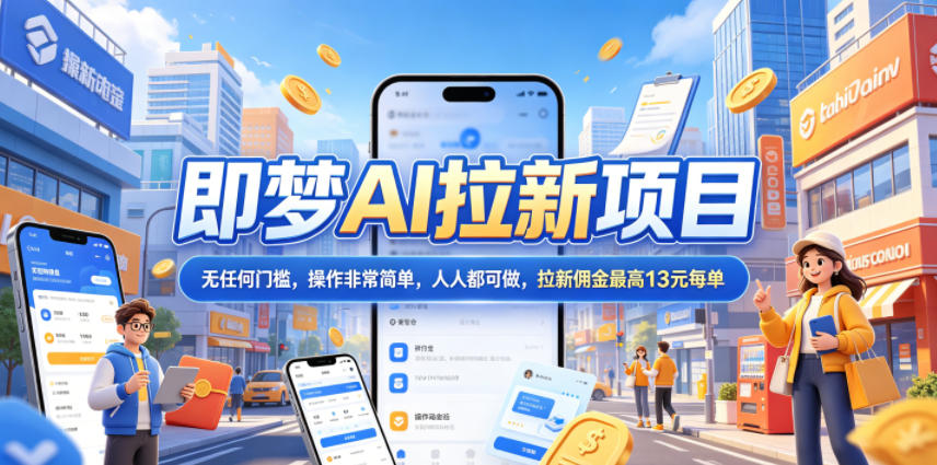 2026年即梦AI拉新项目最新玩法，无任何门槛，操作非常简单，人人都可做，拉新佣金最高13米每单(更新07月25日)-云网创