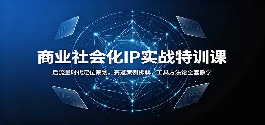 商业社会化IP实战特训课：后流量时代定位策划，赛道案例拆解，工具方法论全套教学-云网创