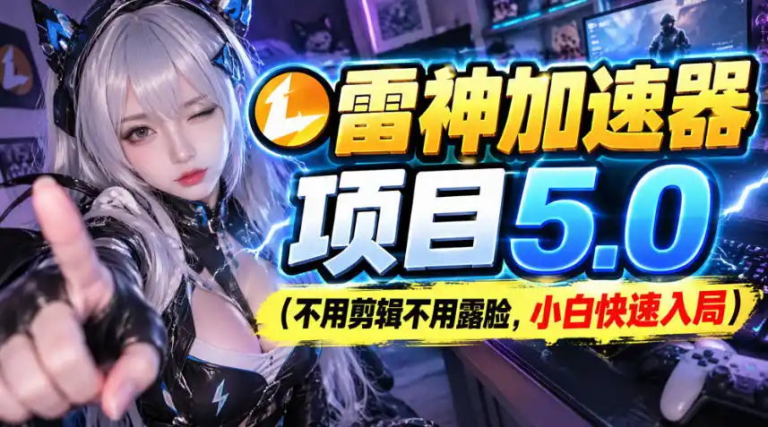 雷神加速器项目(不用剪辑不用露脸,小白快速入局)-云网创