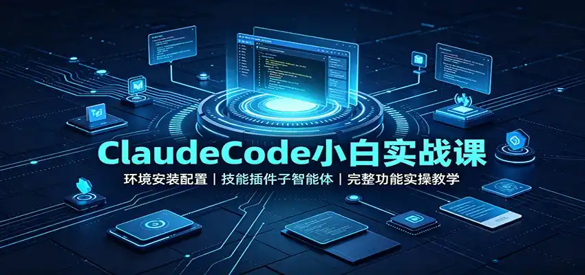 ClaudeCode小白实战课:环境安装配置,技能插件子智能体,完整功能实操教学-云网创