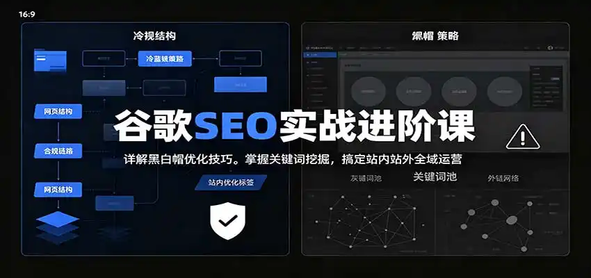 2026谷歌SEO实战进阶课：详解黑白帽优化技巧，掌握关键词挖掘，搞定站内站外全域运营-云网创