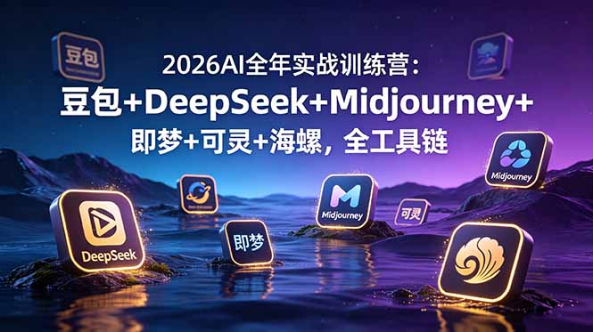 2026AI全年实战训练营：豆包+DeepSeek+Midjourney+即梦+可灵+海螺，全工具链-云网创