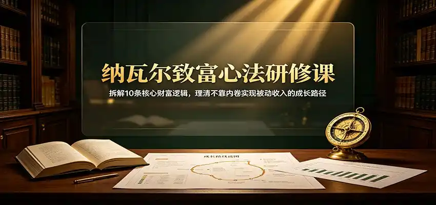 纳瓦尔致富心法研修课:拆解10条核心财富逻辑,理清不靠内卷实现被动收入的成长路径-云网创