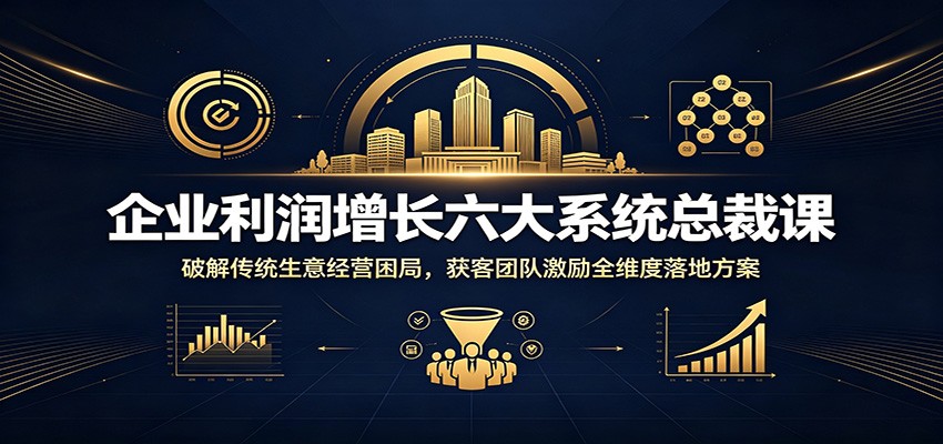 企业利润增长六大系统总裁课：破解传统生意经营困局，获客团队激励全维度落地方案-云网创