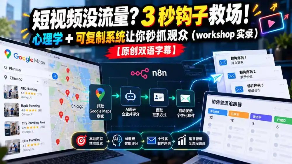 短视频没流量？3 秒钩子救场！心理学 + 可复制系统让你秒抓观众(workshop 实录-云网创