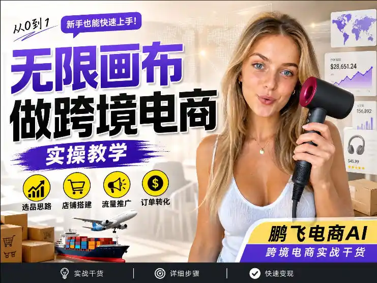 【跨境电商必备】AI无线画布制作商品宣传视频，四步搞定，无线画布工作流，操作简单好上手-云网创
