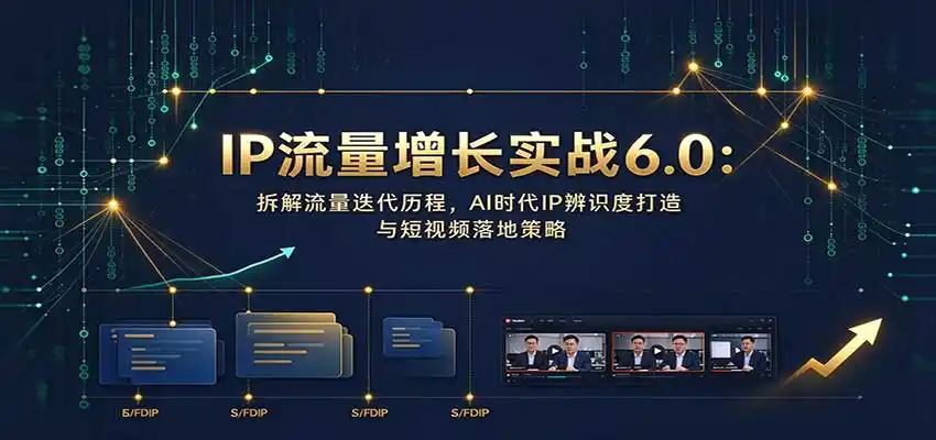 IP流量增长实战6.0：拆解流量迭代历程，AI时代IP辨识度打造与短视频落地策略-云网创