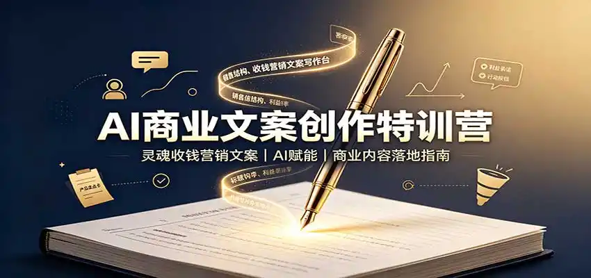 AI商业文案创作特训营:灵魂收钱营销文案,AI赋能,商业内容落地指南-云网创