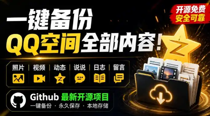 一键将你QQ空间全部内容备份下来!照片/视频/动态信息全存本地,Github最新开源项目QzoneArchive-云网创