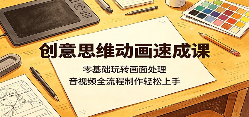 创意思维动画速成课：零基础玩转画面处理，音视频全流程制作轻松上手-云网创