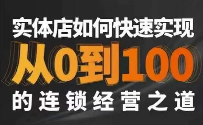 星哥·实体如何快速实现从0-100的连锁经营之道-云网创