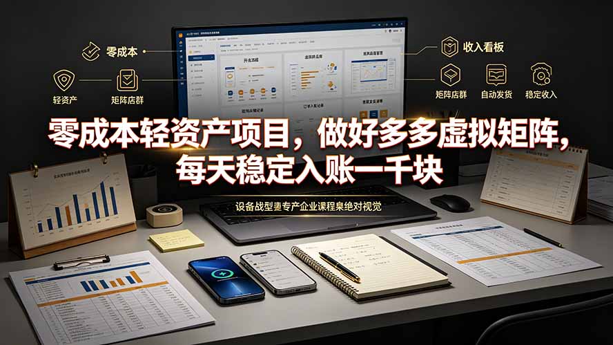 零成本轻资产项目，做好多多虚拟矩阵，每天稳定入账一千块-云网创