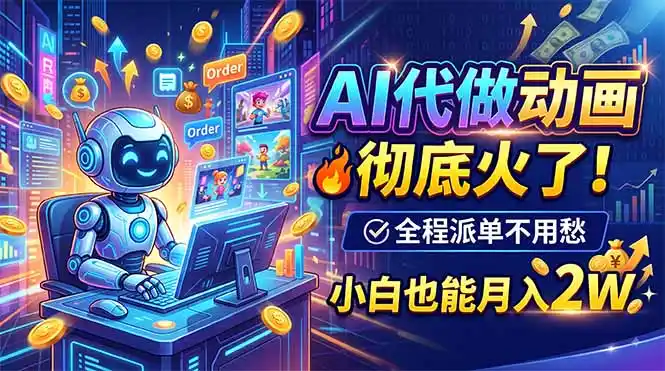 AI代做动画,彻底火了!全程派单不用愁,小白也能月入2W-云网创
