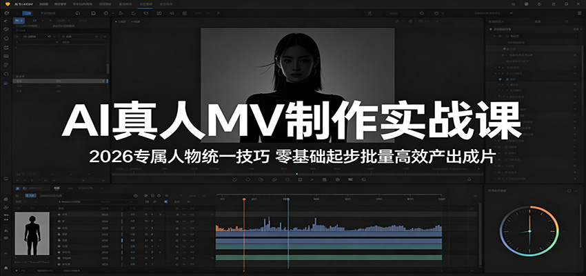 AI真人MV制作实战课：2026专属人物统一技巧，零基础起步批量高效产出成片-云网创