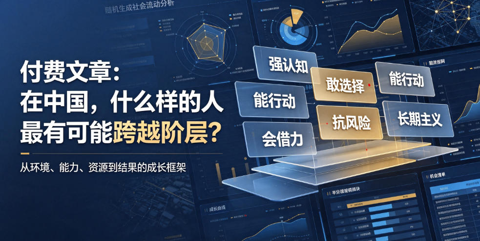 付费文章：在中国，什么样的人最有可能跨越阶层？-云网创