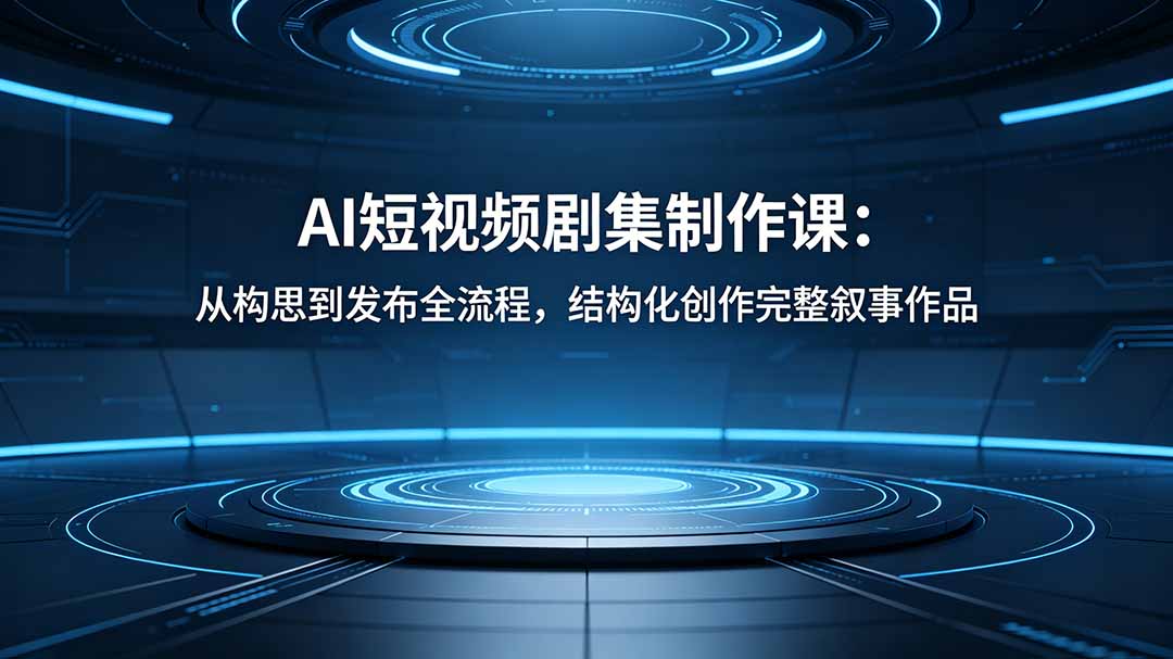 AI短视频剧集制作课：从构思到发布全流程，结构化创作完整叙事作品-云网创