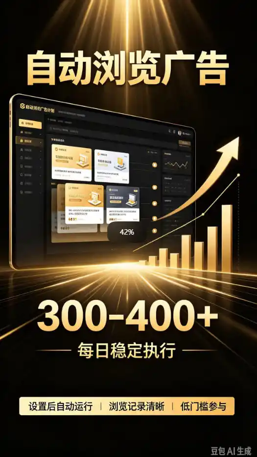 自动浏览广告计划,0门槛副业,日入300-400,躺賺稳定风口项目,无需人工操作,解放双手【揭秘】-云网创