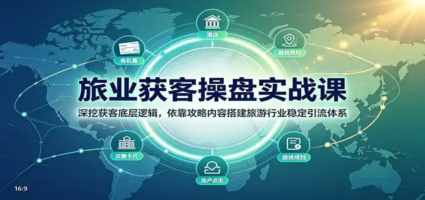 旅业获客操盘实战课:深挖获客底层逻辑,依靠攻略内容搭建旅游行业稳定引流体系-云网创