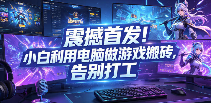 震撼首发！小白利用电脑做游戏搬砖，告别打工【揭秘】-云网创