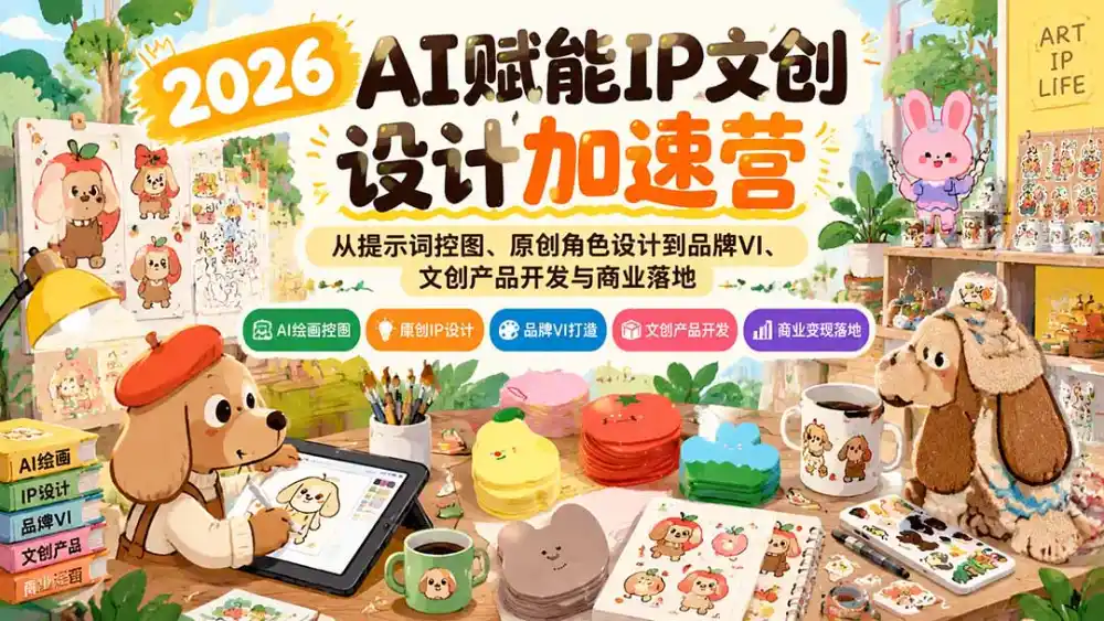 2026AI赋能IP文创设计加速营：从提示词控图、原创角色设计到品牌VI、文创产品开发与商业落地-云网创
