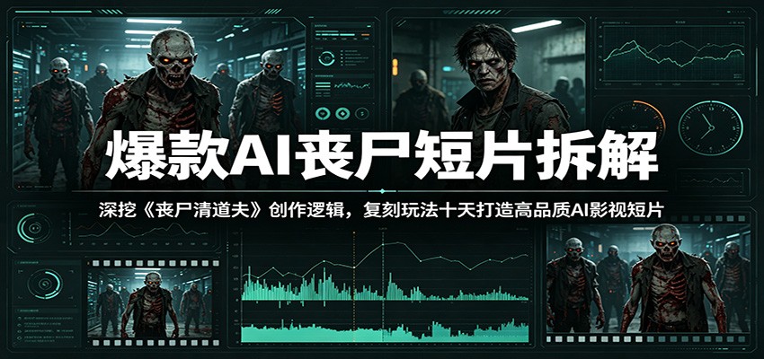 爆款AI丧尸短片拆解：深挖《丧尸清道夫》创作逻辑，复刻玩法快速打造高品质AI影视短片-云网创