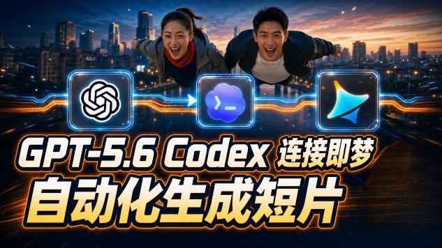 GPT-5.6 Codex连接即梦实测!自动生成+拼接完整AI短片,全流程详解