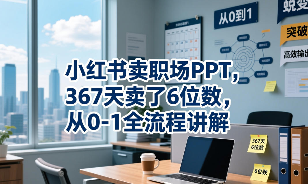 小红书卖职场PPT，367天卖了6位数，从0-1全流程讲解-云网创