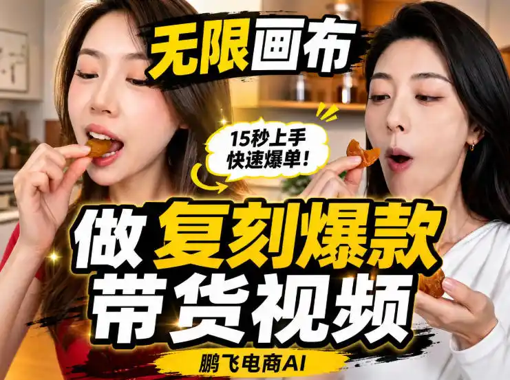 无限画布实操教程,搭一个炸裂级黑科技工作流——一键复刻爆款带货视频-云网创