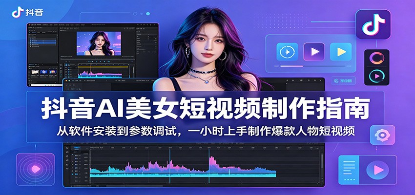 抖音AI美女短视频制作指南：从软件安装到参数调试，一小时上手制作爆款人物短视频-云网创