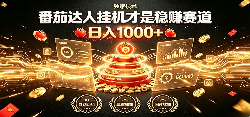 别再瞎找副业！番茄达人挂机才是稳赚赛道 日入1000+-云网创