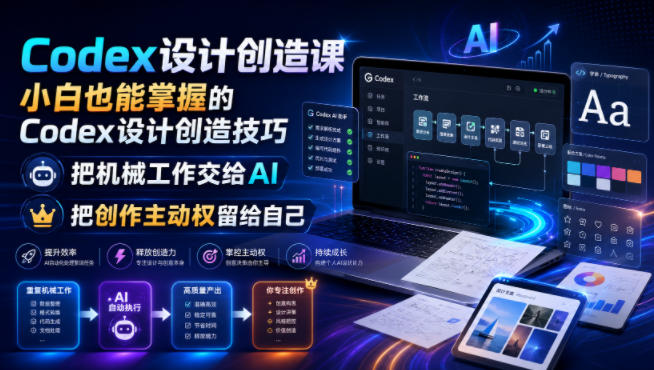Codex设计创造课，小白也能掌握的Codex设计创造技巧，把机械工作交给AI，把创作主动权留给自己-云网创