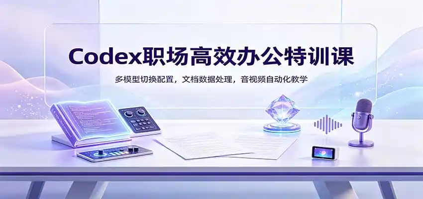 Codex职场高效办公特训课：多模型切换配置，文档数据处理，音视频自动化教学-云网创
