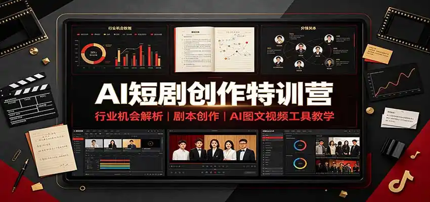 AI短剧创作特训营：行业机会解析，剧本创作，AI图文视频工具教学(文字版)-云网创