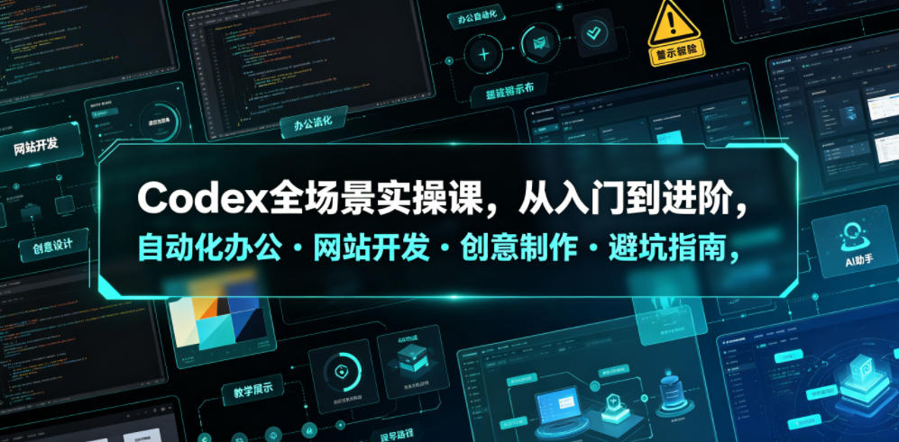 Codex全场景实操课，从入门到进阶，自动化办公・网站开发・创意制作・避坑指南，全流程教学-云网创
