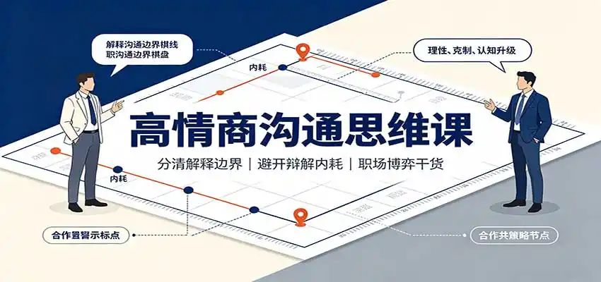 高情商沟通思维课:分清解释边界,避开辩解内耗,职场博弈干货-云网创