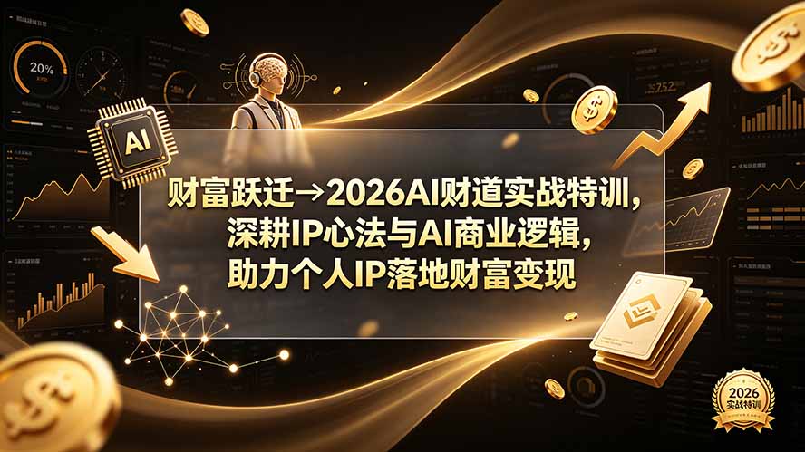 财富跃迁→2026AI财道实战特训，深耕IP心法与AI商业逻辑，助力个人IP落地财富变现-云网创