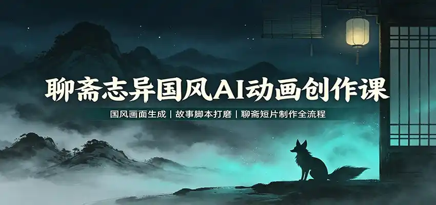 聊斋志异国风AI动画创作课:国风画面生成,故事脚本打磨,聊斋短片制作全流程-云网创