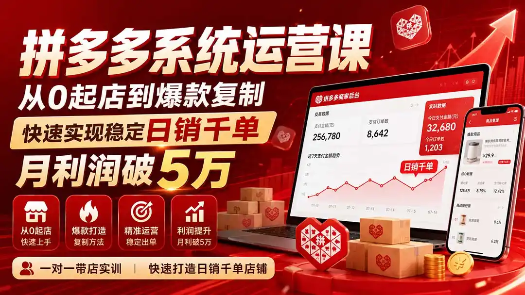 拼多多系统运营课(更新8月-云网创