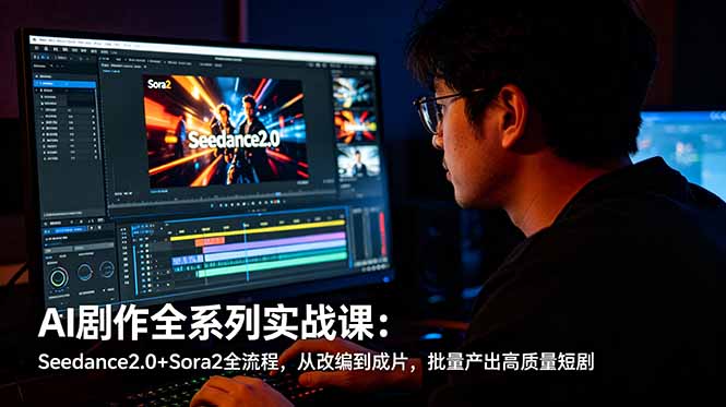 AI剧作全系列实战课：Seedance2.0+Sora2全流程，从改编到成片，批量产出高质量短剧-云网创