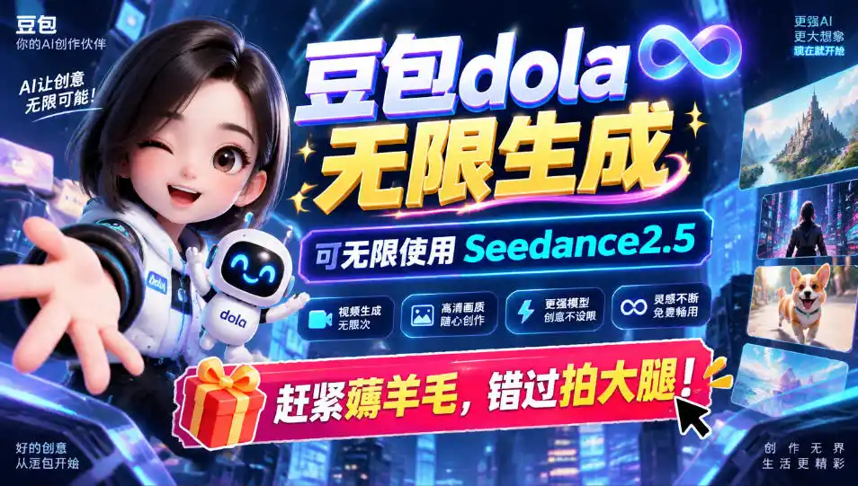 1029最新豆包dola无限生成技术，可以无限生成sseedance2.5，赶紧薅羊毛，和谐拍大腿-云网创