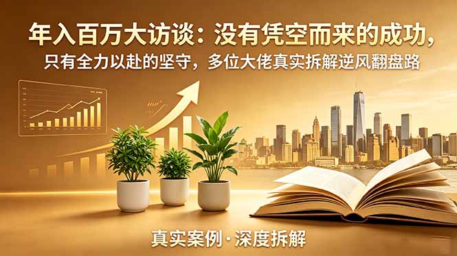 年入百万大访谈-更新：没有凭空而来的成功，只有全力以赴的坚守，多位大佬真实拆解逆风翻盘路-云网创