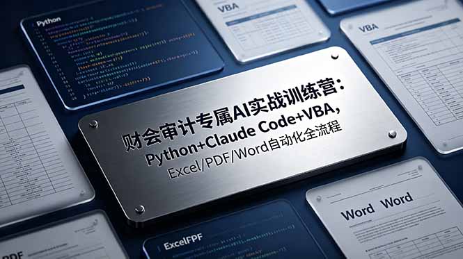财会审计专属 AI实战训练营：Python+Claude Code+VBA，Excel/PDF/Word自动化全流程-云网创