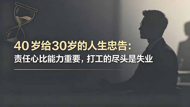 付费文章：40岁给30岁的人生忠告：责任心比能力重要，打工的尽头是失业-云网创